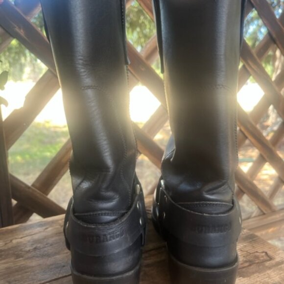 Unisex Square Toe Durango Black Leather Boots - Picture 3 of 5